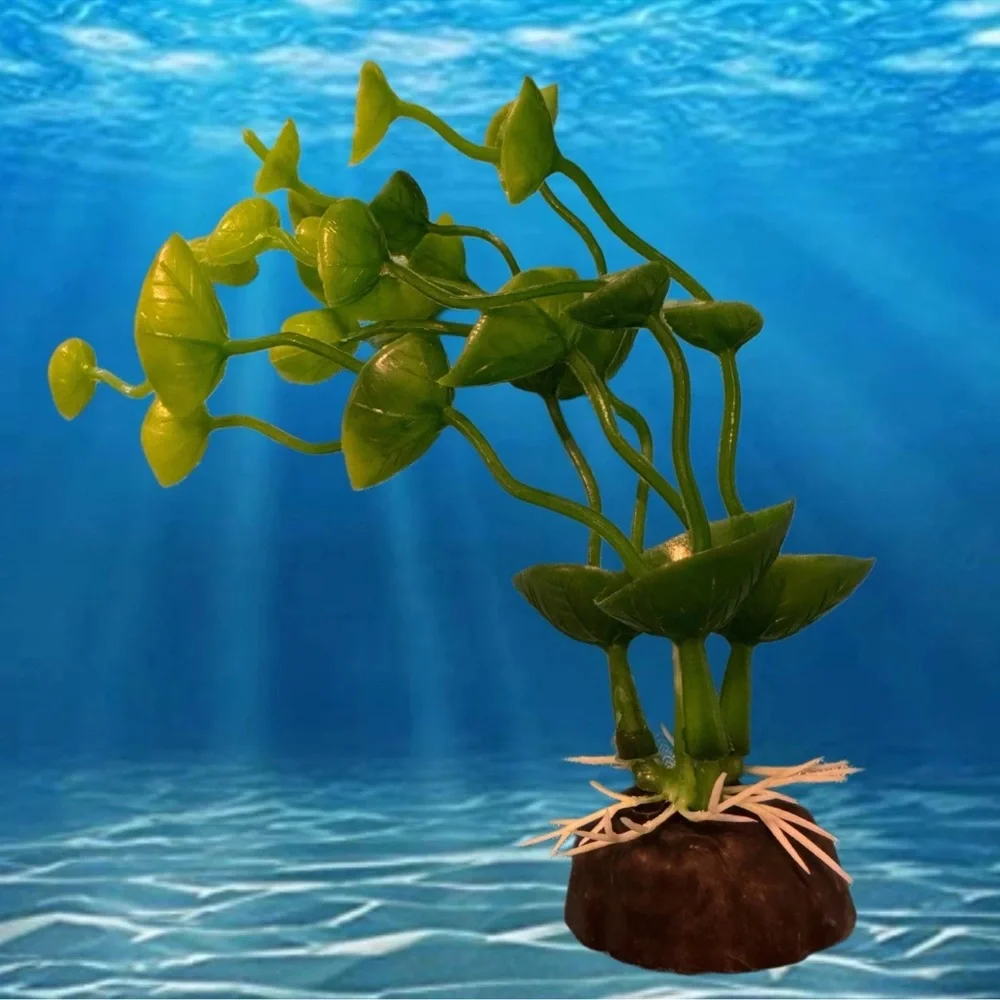 Aquarium Decor: Little Poly Resin Cave And 5 Soft Plastic Plants